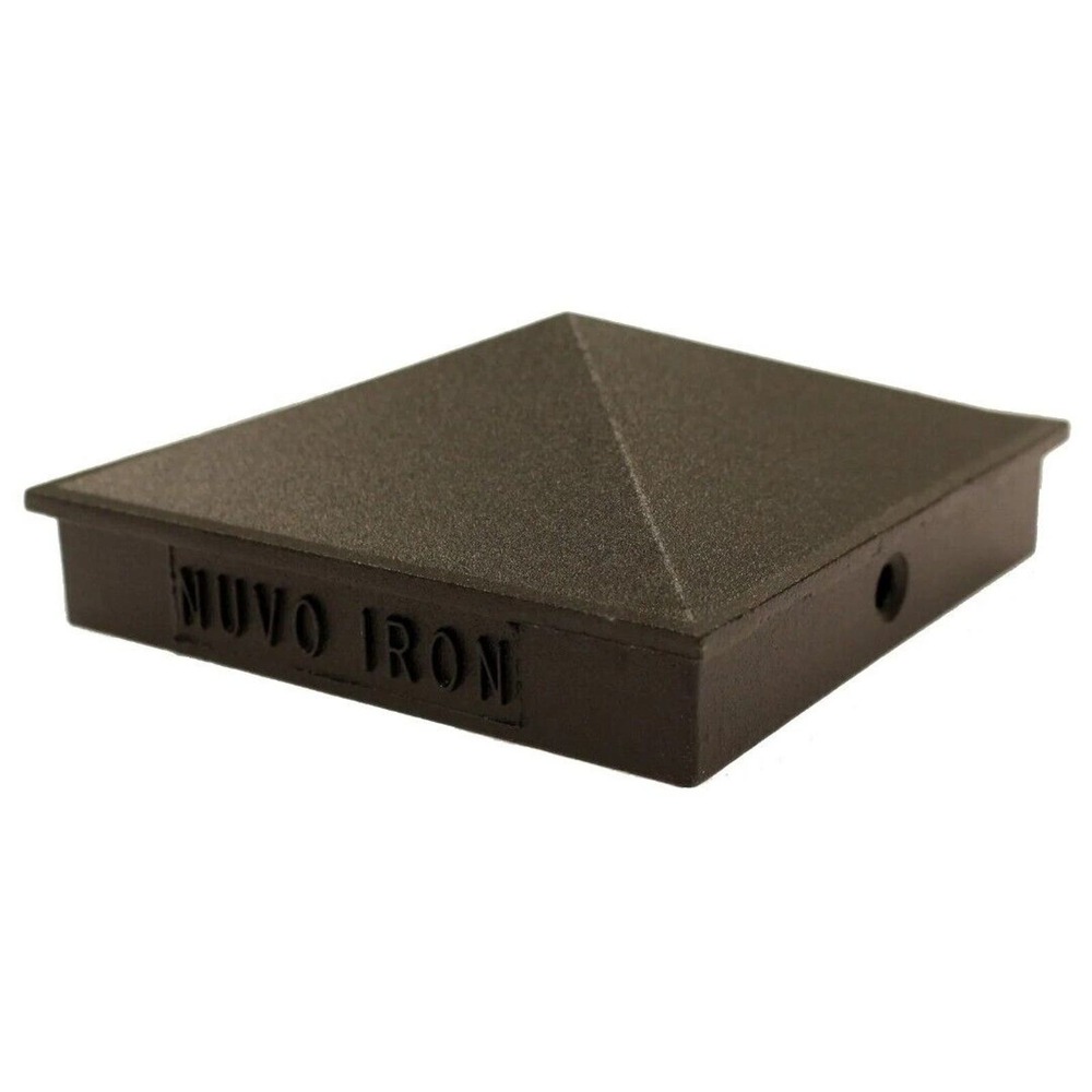 Nuvo Iron 3.5" x 3.5" (nominal 4x4") Pyramid Ornamental Aluminium Post Cap Black